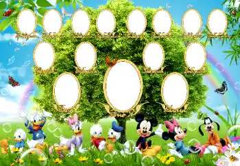 אפקט צילום מהקטגוריה עץ משפחתי № 89431. כיתוב על המסגרת: זה אני. אבא. אמא. סבתא. סבא. סבתות רבא וסבים רבא.
